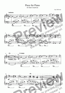 page one of Piece for Piano