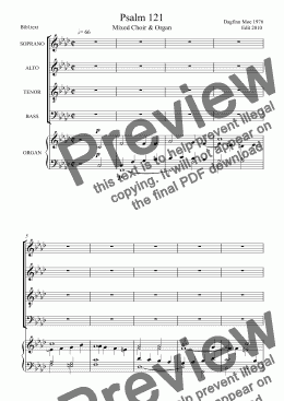 page one of Psalm 121 (II) (Mixed Choir & Organ)