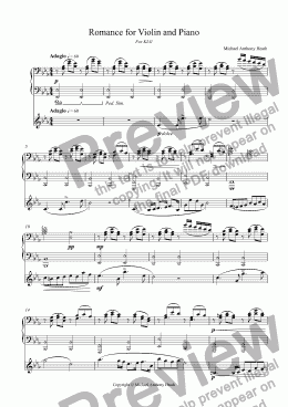 page one of Romance for Violin and Piano