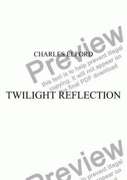 page one of TWILIGHT REFLECTION