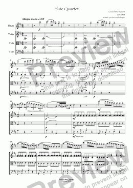 page one of Rossini Flute Quartet, fl, vln , vla cello