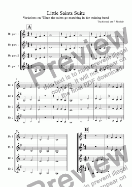 page one of Little Saints Suite