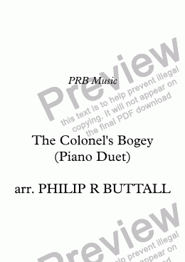 page one of The Colonel’s Bogey (Piano Duet)