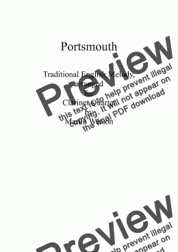 page one of Portsmouth for Clarinet Quartet