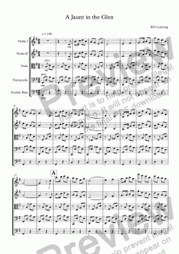 page one of "A Jaunt in the Glen' for string orchestra