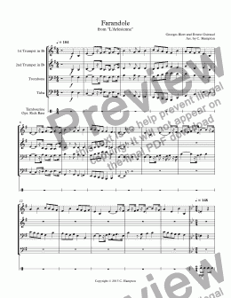 page one of Farandole from "L’Arlesienne" for brass quartet
