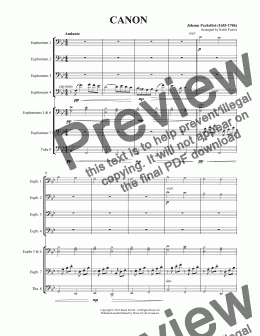 page one of Pachelbel’s Canon for Tuba Octet