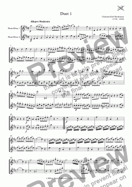 page one of Hartheman Six Flute Duets