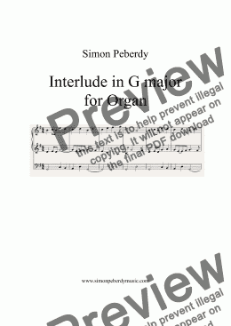 page one of Organ Interlude in G major