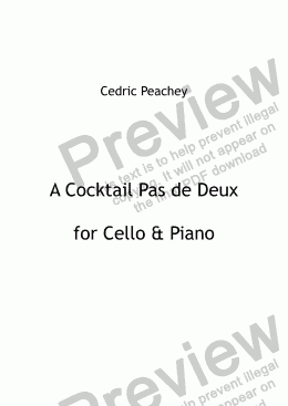 page one of A Cocktail Pas de Deux for Cello & Piano