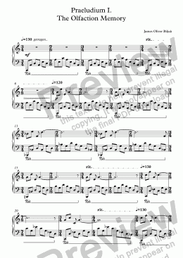 page one of Praeludium I. The Olfaction Memory