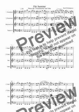 page one of Für Jasmine 3 Tenorhoerner und Tuba