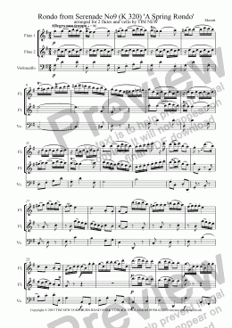 page one of Rondo from Serenade No9 (K 320) ’A Spring Rondo’