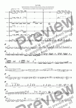 page one of In Cello (cello orchestra + percussion)