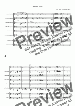 page one of Sosban Fach (saxophone/brass quartet)