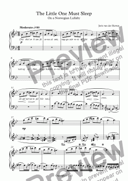 page one of Nå ska’ en liten få sova så søtt [Norwegian Lullaby] (juvenilia, piano)