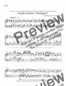 page one of Estudio sinfónico "Soliloquios" - Reducción al piano