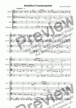 page one of Intuitive Counterpoint (juvenilia, string quartet)