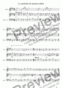 page one of La melodia de nuestro adiós