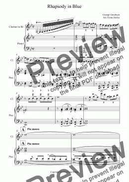 page one of Rhapsody in Blue (Themes)