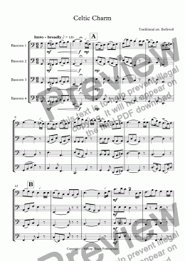 page one of Celtic Charm for four bassoons