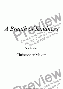 page one of A Breath of Kindness (Flute & Piano)