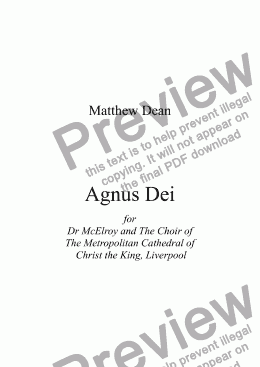 page one of Agnus Dei