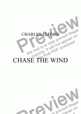 page one of CHASE THE WIND