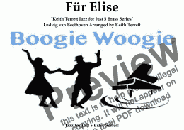 page one of Für Elise Boogie Woogie for Brass Quintet (Jazz for Just 5 Brass Series)