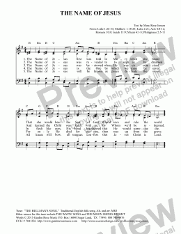 page one of The Name of Jesus (THE BELLMAN’S SONG) SATB Hymn 