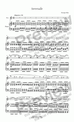 page one of Hue, Serenade for flute & pno