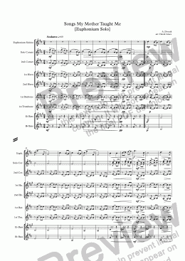 page one of Songs My Mother Taught Me [Euphonium Solo]