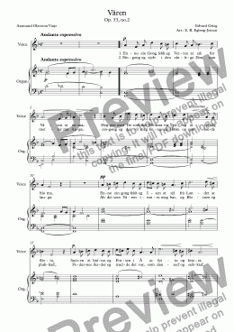 page one of Våren (organ edition)