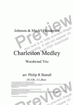 page one of Charleston Medley (Woodwind Trio)