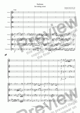 page one of Torelli - SINFONIA - for string octet