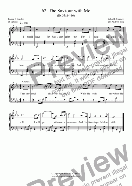 page one of The Saviour with Me - Easy Piano 62