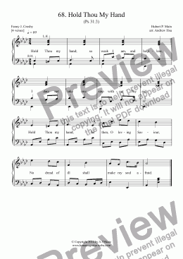 page one of Hold Thou My Hand - Easy Piano 68