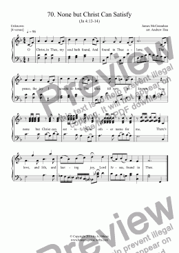 page one of None but Christ Can Satisfy - Easy Piano 70