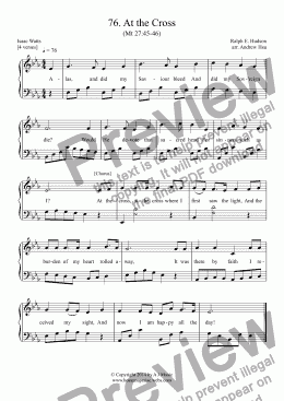 page one of At the Cross - Easy Piano 76