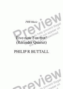 page one of Five-note Fox-trot! (Recorder Quartet)