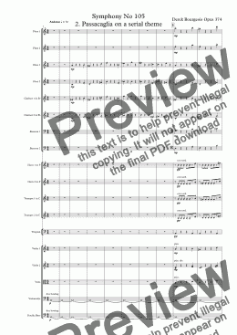 page one of Symphony No 105 2. Passacaglia on a serial theme