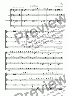 page one of Scarf Dance arr. saxophone quartet