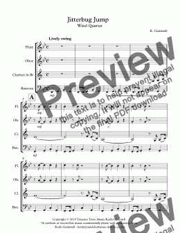 page one of Jitterbug Jump: Wind Quartet