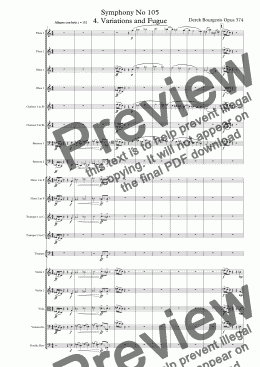 page one of Symphony No 105 4. Variations and Fugue