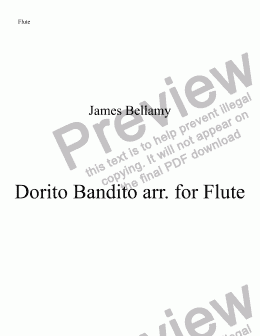 page one of Dorito Bandito arr. for Flute