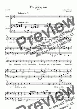 page one of Pfingstsequenz (soprano) - second version