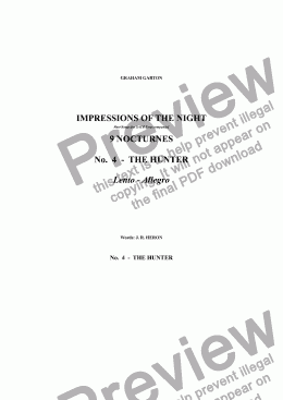 page one of NOCTURNES - IMPRESSIONS OF THE NIGHT - 9 NOCTURNES for SATB Unaccompanied No.4 - THE HUNTER            