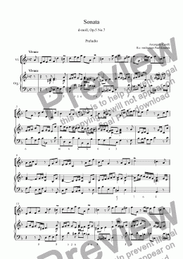 page one of Arcangelo Corelli: Sonata Op.5 Nr.7 [violin version d min]