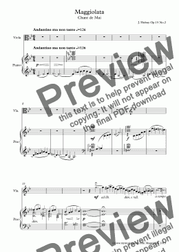 page one of Hubay Maggiolata Op 15 No 2 for Viola and Piano