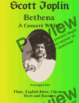 page one of Scott Joplin's "Bethena" A Concert Waltz